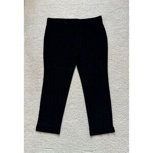Chico's Travelers size 2 Short Wide Leg Pants Womens L Jersey Knit Black Slinky